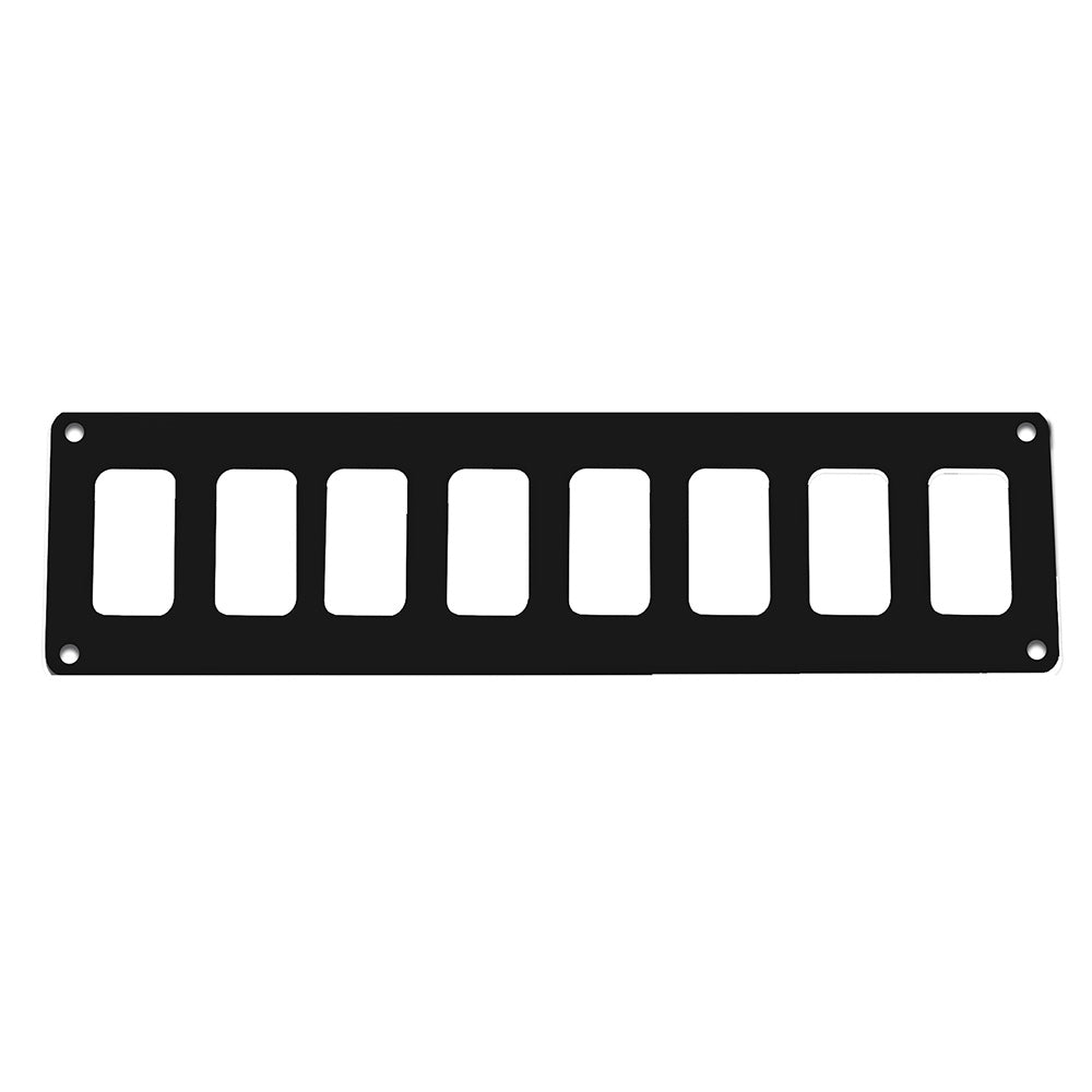 Pacer Switch Panel - 8 Switch &amp; 1 Row - 12.5" x 2.75" - Black Powder Coated Aluminum
